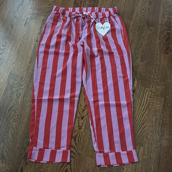 Buddy Love purple and red striped  Pajama Set large - Picture 2 of 13